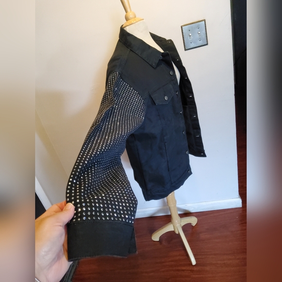 NastyGal Collection-Diamante Denim Jacket Size ,8 - Picture 9 of 12